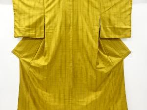 リサイクル　米沢黄八丈　格子織り出し着物